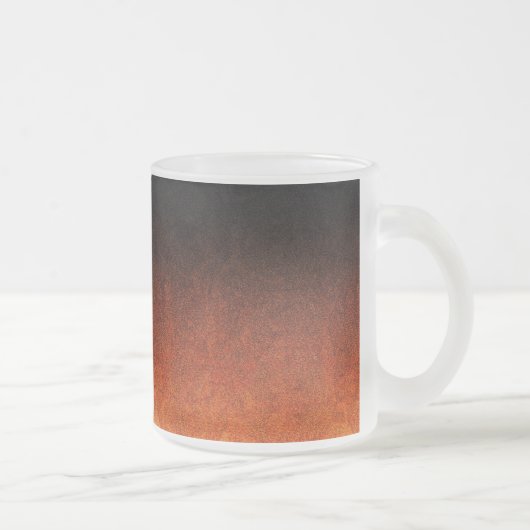Oranje en zwarte glittergradiënt matglas koffiemok (Rechts)