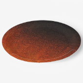 Oranje en zwarte glittergradiënt papieren bordje (Gekanteld)