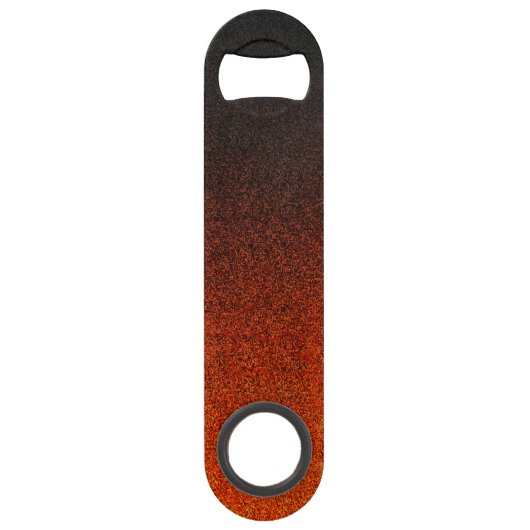 Oranje en zwarte glittergradiënt speed flessenopener (Voorkant)