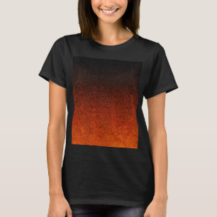 Oranje en zwarte glittergradiënt t-shirt