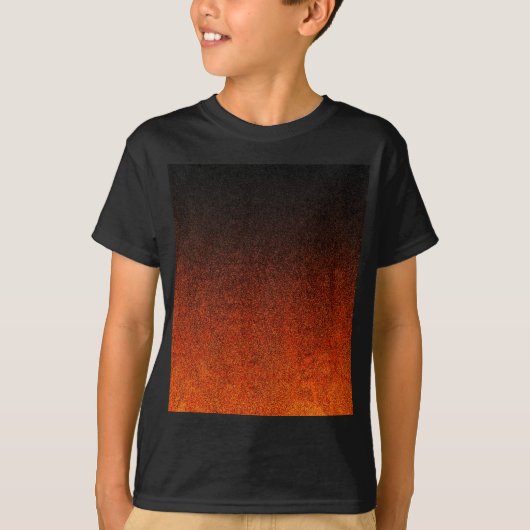 Oranje en zwarte glittergradiënt t-shirt (Voorkant)