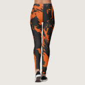 Oranje en zwarte graffiti-platter leggings (Achterkant)