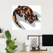 Oranje en zwarte hagedis poster (Thuiskantoor)