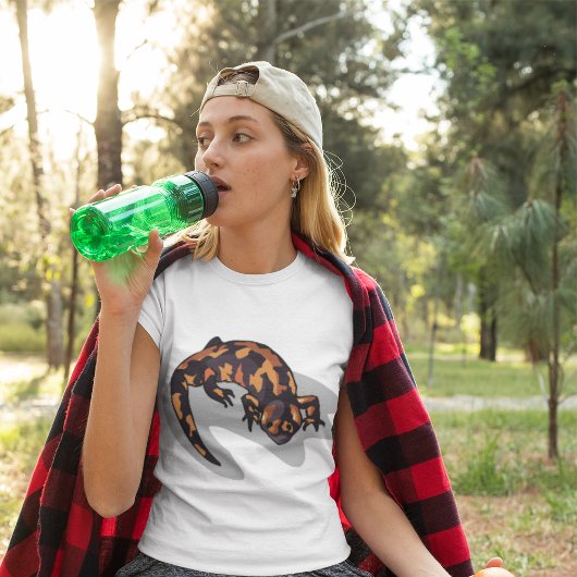 Oranje en zwarte hagedis t-shirt