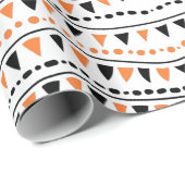 Oranje en zwarte Halloween Cadeaupapier (Rol Hoek)