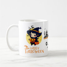 Oranje en zwarte Halloween-feestnaam Verjaardag