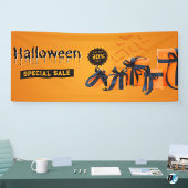 Oranje en zwarte Halloween promotie Spandoek