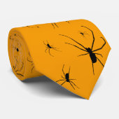 Oranje en zwarte halloween Spiers Stropdas (Opgerold)