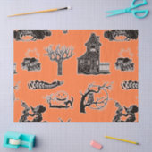 Oranje en zwarte Halloween Tissuepapier (Craft)