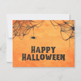 Oranje en zwarte Happy Halloween Briefkaart
