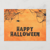 Oranje en zwarte Happy Halloween Briefkaart (Voorkant)