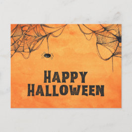 Oranje en zwarte Happy Halloween Briefkaart