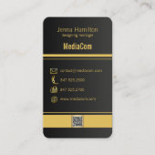 oranje en zwarte hedendaagse zakelijke kaart visitekaartje (Voorkant)