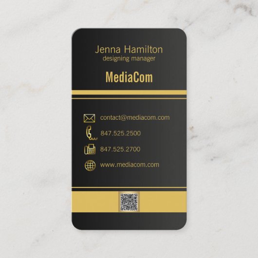 oranje en zwarte hedendaagse zakelijke kaart visitekaartje (Voorkant)