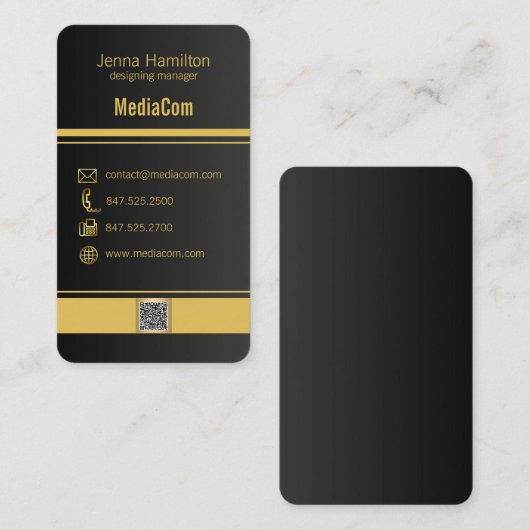 oranje en zwarte hedendaagse zakelijke kaart visitekaartje (Voorkant / Achterkant)