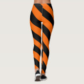 Oranje en zwarte hekstripes leggings (Achterkant)