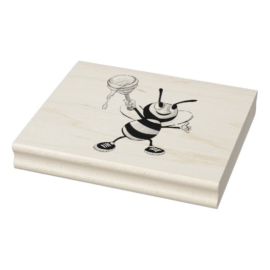 Oranje en zwarte honingbijen rubberstempel (Stempel)