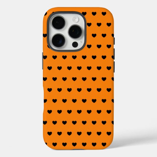 Oranje en zwarte iPhone Hoesje (Achterkant)
