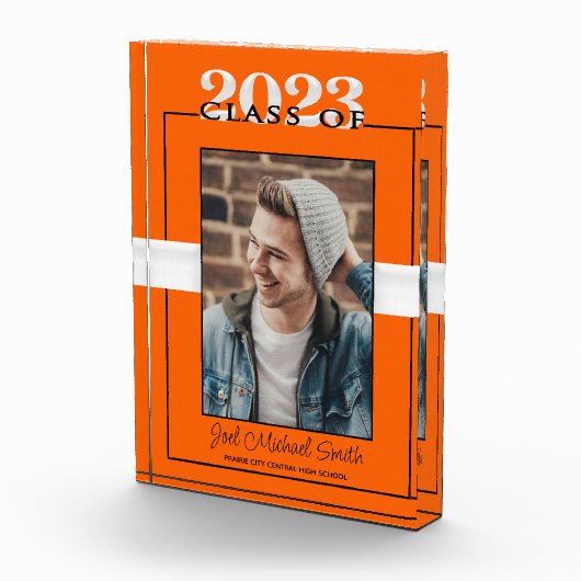 Oranje en zwarte klasse van het Afstuderen van 202 Fotoblokken (Rechts)