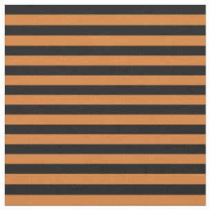 Oranje en Zwarte Kwart Inch Horizontale Strepen Stof