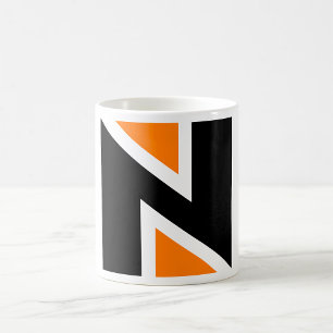 Oranje En Zwarte Letter N Mok