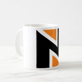 Oranje En Zwarte Letter N Mok (Voorkant links)