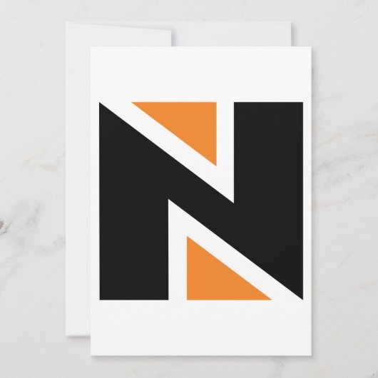 Oranje en zwarte letters in uitnodigingen (Voorkant)