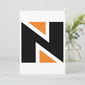 Oranje en zwarte letters in uitnodigingen (Staand voorkant)