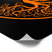 Oranje en zwarte Levensboom Yin Yang Poster (Hoek)