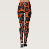 Oranje en zwarte luipaard afdrukken leggings (Achterkant)