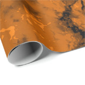 Oranje en zwarte marmertextuur cadeaupapier (Rol Hoek)
