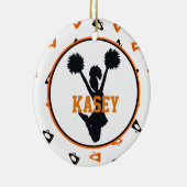 Oranje en zwarte Megaphones Cheerleader Keramisch Ornament (Rechts)