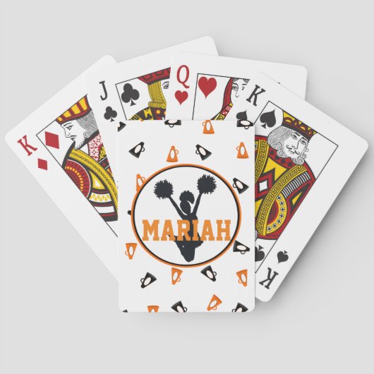 Oranje en zwarte Megaphones Kronisch Gepersonalise Pokerkaarten (Achterkant)