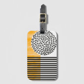 Oranje en zwarte middeneeuwse moderne kunst  bagagelabel (Voorkant (verticaal))