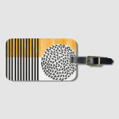 Oranje en zwarte middeneeuwse moderne kunst  bagagelabel (Voorkant (horizontaal))