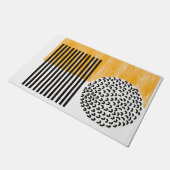 Oranje en zwarte middeneeuwse moderne kunst  deurmat (Schuin)