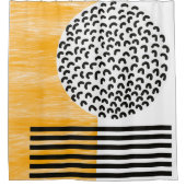 Oranje en zwarte middeneeuwse moderne kunst  douchegordijn (Voorkant)