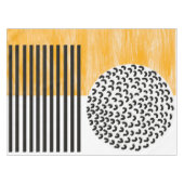 Oranje en zwarte middeneeuwse moderne kunst tafelkleed (Voorkant (Horizontaal))