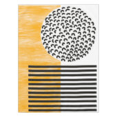 Oranje en zwarte middeneeuwse moderne kunst  tafelkleed (Voorkant)