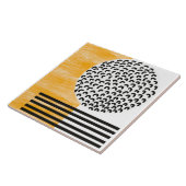 Oranje en zwarte middeneeuwse moderne kunst  tegeltje (Zijkant)