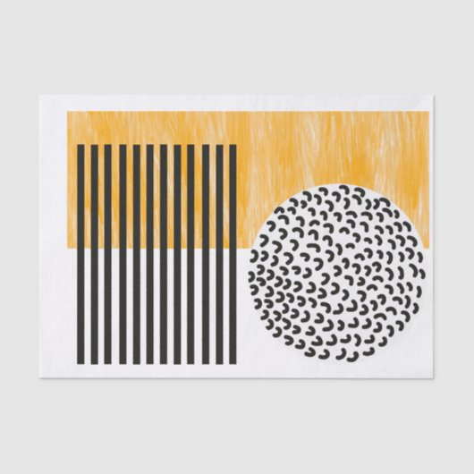 Oranje en zwarte middeneeuwse moderne kunst tissuepapier (Voorkant)