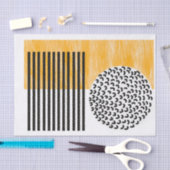 Oranje en zwarte middeneeuwse moderne kunst tissuepapier (Craft)