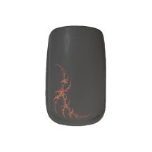 Oranje en zwarte nagelachtige kunstwerken