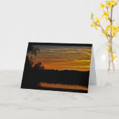 Oranje en zwarte oogst Lake Sunset Kaart (Gele Bloem)