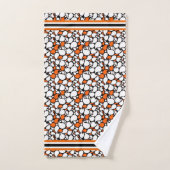 Oranje en zwarte paisley bad handdoek (Handdoek)