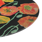 Oranje en zwarte papavers snijplank (Hoek)