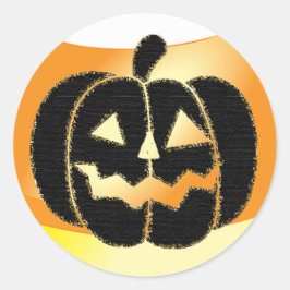Oranje en zwarte pompoen, Halloween Stickers