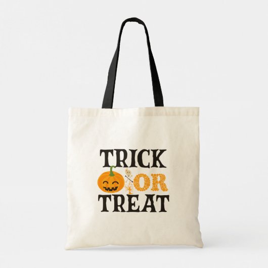 Oranje en zwarte pompoenen Trick or treat Tote Bag (Achterkant)