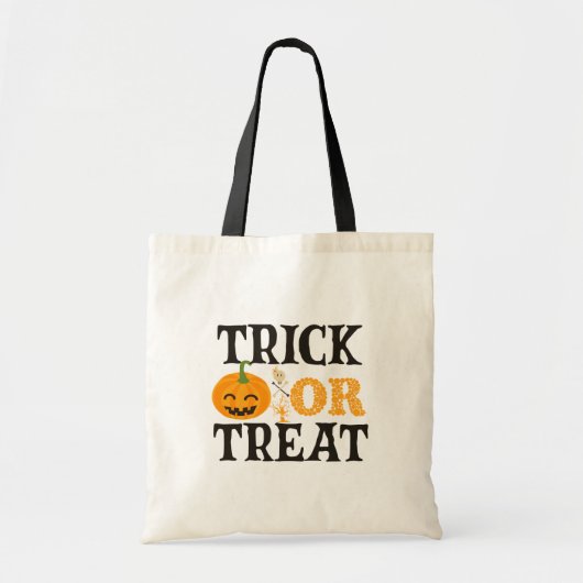 Oranje en zwarte pompoenen Trick or treat Tote Bag (Voorkant)