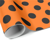 Oranje en zwarte pooldots cadeaupapier (Rol Hoek)
